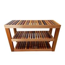 Sapateira banco Piazzi de Madeira Maciça Ripada organizadora 12 pares 3 níveis hall sala cozinha Sapateira banco Piazzi de Madeira Maciça Ripada organizadora 12 pares 3 níveis hall sala cozinha