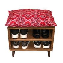 Sapateira bandana red sala quarto escritório 40x40 4 pares Sapateira bandana red sala quarto escritório 40x40 4 pares
