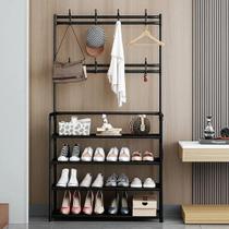 Sapateira cabideiro arara multifuncional preta roupas sapato