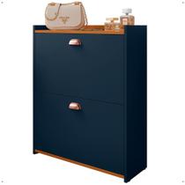 Sapateira Closet Vertical Organizadora 12 Pares Calçados Unissex Prateleira 2 Andares Gavetas Basculante Azul/Cedro - Lojas RPM Sapateira Closet Vertical Organizadora 12 Pares Calçados Unissex Prateleira 2 Andares Gavetas Basculante Azul/Cedro - Lojas RPM