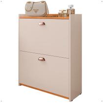 Sapateira Closet Vertical Organizadora 12 Pares Calçados Unissex Prateleira 2 Andares Gavetas Basculante Off White/Cinamomo - Lojas RPM Sapateira Closet Vertical Organizadora 12 Pares Calçados Unissex Prateleira 2 Andares Gavetas Basculante Off White/Cinamomo - Lojas RPM