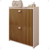 Sapateira Closet Vertical Organizadora 12 Pares Calçados Unissex Prateleira 2 Andares Gavetas Basculante Off White Ripado Sapateira Closet Vertical Organizadora 12 Pares Calçados Unissex Prateleira 2 Andares Gavetas Basculante Off White Ripado