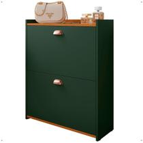 Sapateira Closet Vertical Organizadora 12 Pares Calçados Unissex Prateleira 2 Andares Gavetas Basculante Verde/Cedro - Lojas RPM Sapateira Closet Vertical Organizadora 12 Pares Calçados Unissex Prateleira 2 Andares Gavetas Basculante Verde/Cedro - Lojas RPM