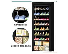 Sapateira com 9 Prateleiras para Organizar Calçados e Objetos (PRETO)