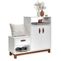 Sapateira com Banco Organic 3 Portas Pés de Madeira Maciça Sapateira com Banco Organic 3 Portas Pés de Madeira Maciça