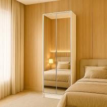 Sapateira Com Espelho Inteiriço 2 Portas 5prateleiras Branco Branco Sapateira Com Espelho Inteiriço 2 Portas 5prateleiras Branco Branco