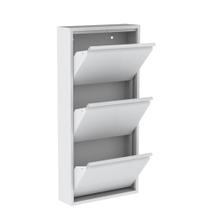 Sapateira de Aço 50 cm com 3 Portas com Abertura Simultânea na Cor Branca