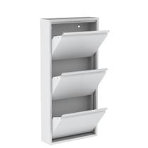 Sapateira de Aço 50 cm com 3 Portas com Abertura Simultânea na Cor Branca Sapateira de Aço 50 cm com 3 Portas com Abertura Simultânea na Cor Branca