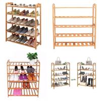 Sapateira de bambu 5 prateleiras organizadora de sapatos calcados grande para 15 pares desmotavel