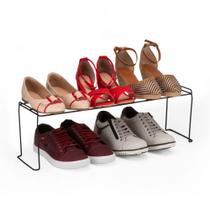 Sapateira de chão compacta prateleira empilhavel organizadora de sapatos 3 pares