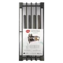 Sapateira De Madeira 2 Andares Resistente Cinza - 63x26x29cm