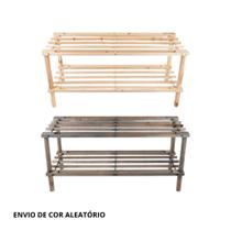 Sapateira de Madeira Organizador Multiuso 2 Andares 63cm x 26cm x 29cm Clink Ck4946