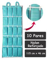 Sapateira de Nylon 10 pares - Panami - Verde listrado