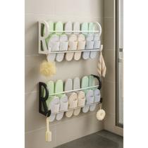 Sapateira de Parede Sem Furos para 6 Pares Compacta e Fácil de Instalar Organização Vertical de Calçados Sapateira de Parede Sem Furos para 6 Pares Compacta e Fácil de Instalar Organização Vertical de Calçados