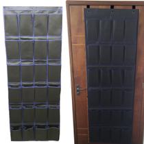 Sapateira de Porta 24 Bolsos Extra Grande Para 12 Pares com 3 Novos Ganchos Anti Risco Instalação sem Furos Sapateira de Porta 24 Bolsos Extra Grande Para 12 Pares com 3 Novos Ganchos Anti Risco Instalação sem Furos