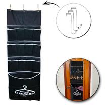 Sapateira de Porta com Cesto 12 Divisórias 6 Pares Parede Closet Tnt Preta Sapateira de Porta com Cesto 12 Divisórias 6 Pares Parede Closet Tnt Preta