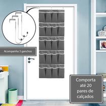 Sapateira de Porta Vertical 10 Pares Organizador Multiuso Prática Cinza