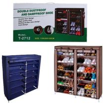 Sapateira Dupla 6 Prateleiras Estante Organizador 2 Em 1 Guarda Roupa Grande Armario Portatil Sapateira Dupla 6 Prateleiras Estante Organizador 2 Em 1 Guarda Roupa Grande Armario Portatil