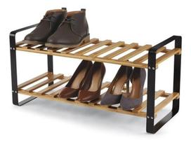 Sapateira Em Madeira E Aço Preta - 8 Pares - Preto Sapateira Em Madeira E Aço Preta - 8 Pares - Preto