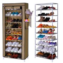 Sapateira Gigante 10 Prateleiras Portátil com Zíper organiza Calçados e Roupas Sapateira Gigante 10 Prateleiras Portátil com Zíper organiza Calçados e Roupas