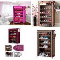 Sapateira Gigante 6 Prateleiras Armario Organizador Guarda Roupa Estante Portatil Desmontavel Tenis Calçados Com Ziper