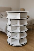 Sapateira Giratória Com Divisórios 1 Metro Altura P 20 Pares Cor Branco Sapateira Giratória Com Divisórios 1 Metro Altura P 20 Pares Cor Branco