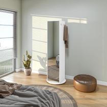 Sapateira Giratória Com Espelho Esthela Branco Móveis Lopas