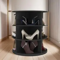 Sapateira Giratória Preta Vertical Vianatto Mdf 12 Pares Mdf Sapateira Giratória Preta Vertical Vianatto Mdf 12 Pares Mdf