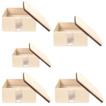 Sapateira grande com visor tampa caixa multiuso para closet- L 25cm x A 11cm x P 37cm - KIT C/5 Sapateira grande com visor tampa caixa multiuso para closet- L 25cm x A 11cm x P 37cm - KIT C/5