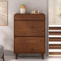 Sapateira Hall De Entrada Vertical Basculantes Com Gaveta Castanho Verniz Nael Sapateira Hall De Entrada Vertical Basculantes Com Gaveta Castanho Verniz Nael