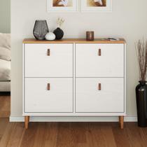 Sapateira Horizontal Hall de Entrada 4 Portas Mikka Branco 24 Pares Sapateira Horizontal Hall de Entrada 4 Portas Mikka Branco 24 Pares