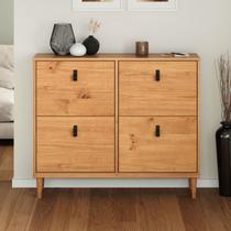 Sapateira Horizontal Madeira Multiuso 4 Portas Mikka Rústico Sapateira Horizontal Madeira Multiuso 4 Portas Mikka Rústico