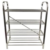 Sapateira Inox 4 Andares 12 Pares Calçado Sapato Tenis Prateleira Rack Corredor Hall de Entrada Recepçao Organizaçao Sapateira Inox 4 Andares 12 Pares Calçado Sapato Tenis Prateleira Rack Corredor Hall de Entrada Recepçao Organizaçao
