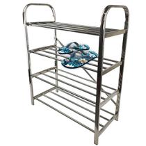 Sapateira Inox 4 Andares 12 Pares Calçado Tenis Sapato Hall de Entrada Corredor Quarto Prateleira Multiuso Organizaçao Sapateira Inox 4 Andares 12 Pares Calçado Tenis Sapato Hall de Entrada Corredor Quarto Prateleira Multiuso Organizaçao