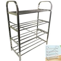 Sapateira Inox 4 Andares 12 Pares Tenis Sapato Sandalia Calçado Sapatilha Hall de Entrada Sala Quarto Rack Prateleira Sapateira Inox 4 Andares 12 Pares Tenis Sapato Sandalia Calçado Sapatilha Hall de Entrada Sala Quarto Rack Prateleira