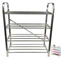 Sapateira Inox 4 Andares Calçado Tenis Sapato Sapatilha Hall de Entrada Corredor Quarto Prateleira Multiuso Organizaçao Sapateira Inox 4 Andares Calçado Tenis Sapato Sapatilha Hall de Entrada Corredor Quarto Prateleira Multiuso Organizaçao