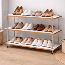 Sapateira Madeira Hall Entrada Branca Quarto Organizador Grande Porta Sapatos Horizontal Industrial MDF Simples Básica Minimalista Modernas Canto Fina