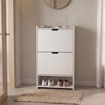 Sapateira Malu com 2 Portas Basculantes Branco