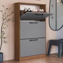 Sapateira Melissa 3 Portas Freijo/Cinza - Irm Móveis