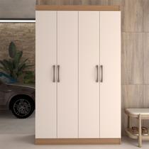 Sapateira Multiuso 20 Pares Sapato 4 Portas 8 Prateleiras Off White/Nogueira - Panorama Móveis Sapateira Multiuso 20 Pares Sapato 4 Portas 8 Prateleiras Off White/Nogueira - Panorama Móveis