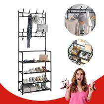 Sapateira Multiuso Armario Organizador Hall De entrada Sapatos Tenis Chinelo Sapateira Vertical Com Arara Cabideiro Grande Sapateira Multiuso Armario Organizador Hall De entrada Sapatos Tenis Chinelo Sapateira Vertical Com Arara Cabideiro Grande