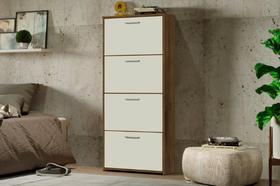 Sapateira / Multiuso CA 4 Portas Compacta Cor Jequitiba / Off