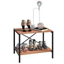 Sapateira Multiuso Hall de Entrada Padova 60cm 2 Prateleiras Demolição Preto - Abmaza Sapateira Multiuso Hall de Entrada Padova 60cm 2 Prateleiras Demolição Preto - Abmaza