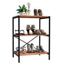 Sapateira Multiuso Hall De Entrada Padova 60cm 3 Prateleiras Demolição Preto - Abmaza Sapateira Multiuso Hall De Entrada Padova 60cm 3 Prateleiras Demolição Preto - Abmaza