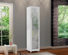 Sapateira / Multiuso MARR 1 Porta Com Espelho Prateleiras Internas Cor Branco