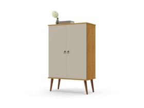 Sapateira Multiuso SP Estilo Retrô 2 Portas Cor Cinamomo / Off White