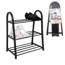 Sapateira Organizada Estante Industrial Prateleira para 9 Pares de Sapatos, Rack de 3 Andares para Tênis, Lavanderia, Q