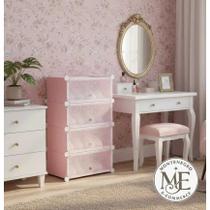 Sapateira Organizador 4 Portas Armário Guarda Roupa 4 Prateleiras Modular Rosa 8 pares Sapato Tênis