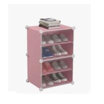 Sapateira organizador de roupas brinquedos desmontavel armario 4 prateleiras vintage rosa - KANGUR