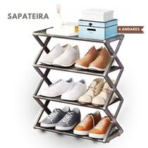 Sapateira Organizador Porta Sapatos Cinza 8 Pares Livros Brinquedo - Clink